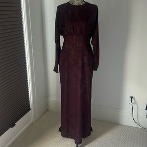 NWT Ladies Satin Maxi Dress with Kimono Sleeves
